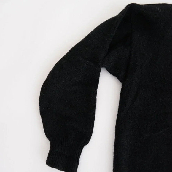 Vintage Black with Beaded Floral Knit Crewneck Sweater - Picture 8 of 12